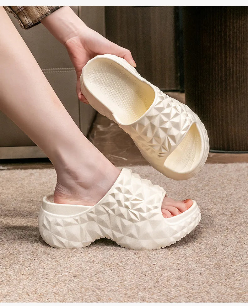 Bebealy New Women Sandals Durian sandals Outdoor Platform Beach Sandals Summer Wear-resistant Nonslip Cloud Slippers Home Slides - Clikcy