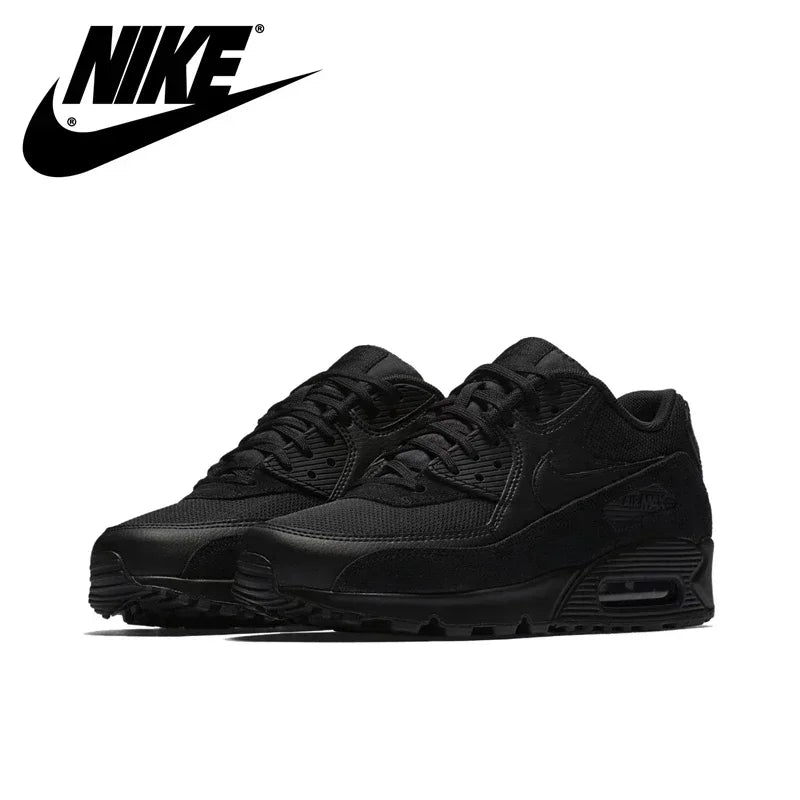 Nike Air Max 90 Men's and Women's Running Shoes Breathable Retro Waffle Shoes Forrest Gump Shoes Black and White Gray/white Hook