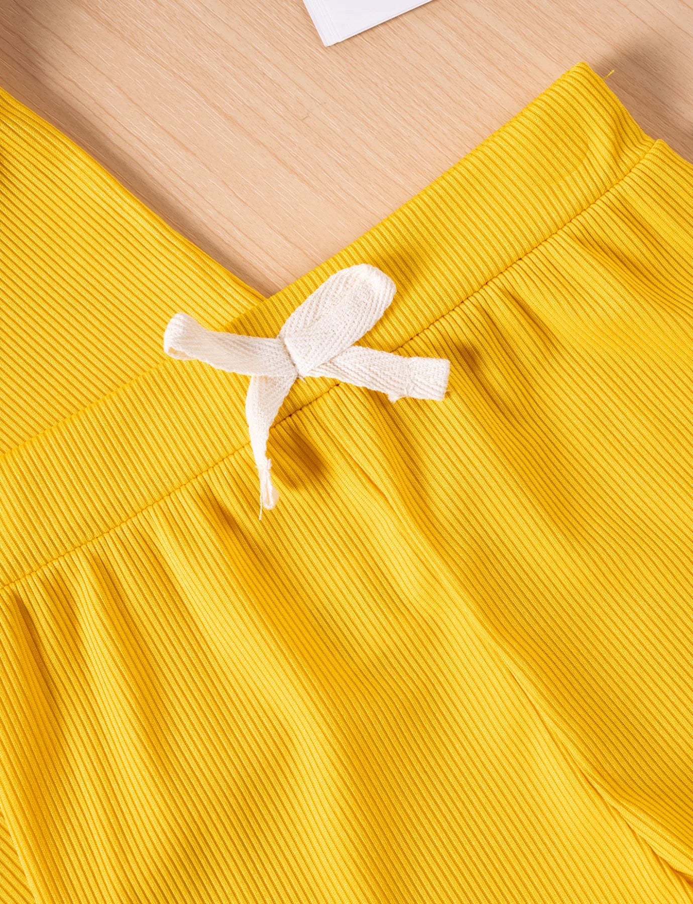 Summer Toddler Girl Ruffle Sleeve 2pcs Set Sleeveless T-shrits Top and Shorts Outfit for Kids Girls Solid Suit Clothing - Clikcy