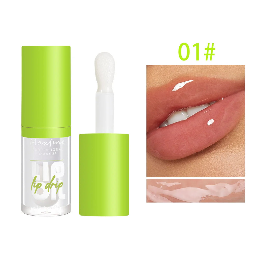 Lip Gloss Waterproof Long-term Moisturizing Non-stick Cup Non-fading Liquid Green Packaging Lip Gloss Cosmetics - Clikcy
