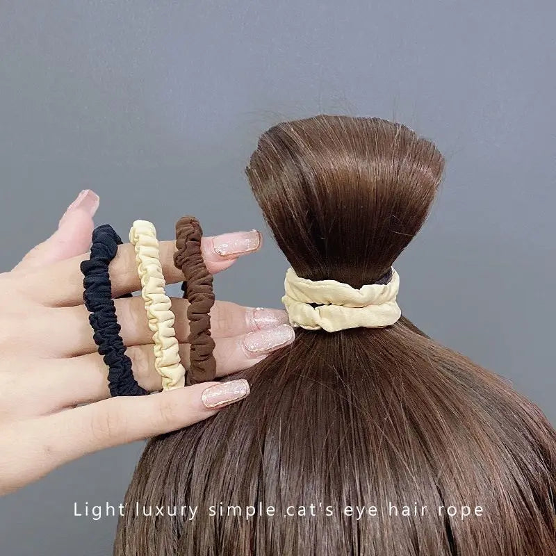 Korean Fashion High Elasticity Hair Ring for Girls Personality Thicken Ponytail Tie Hair Hair Rope Accessories Headband 3 Colos - Clikcy