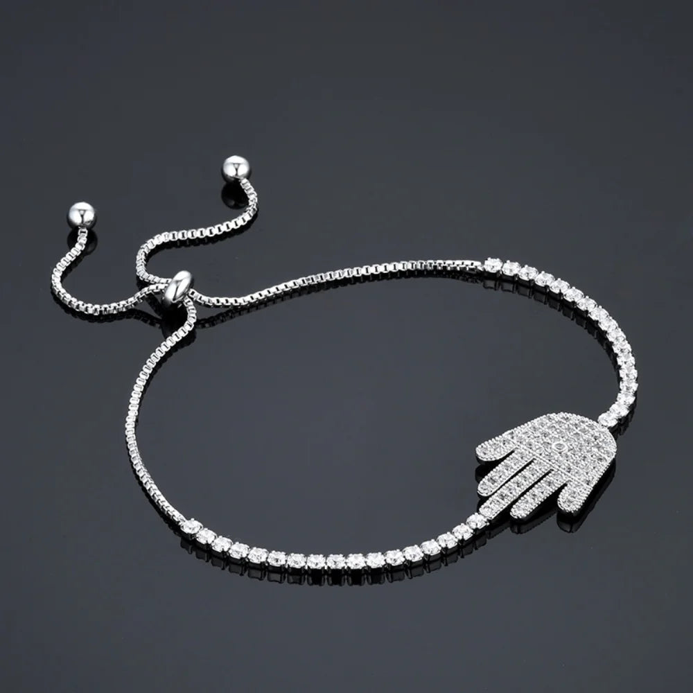 Luxury New Trendy Gold Color AAA Zircon Rhinestone Bracelet Chain Charm Valentine's Day Jewelry Gifts For Women Lovers - Clikcy