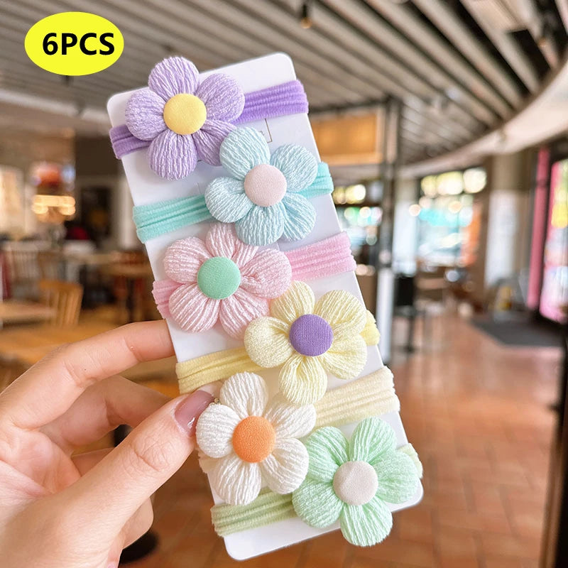 20PCS 10PCS Hair Accessories For Girl Elastic Hair Bands Flowers Style Hair Ring Children Birthday Party Headdress Headwear - Clikcy