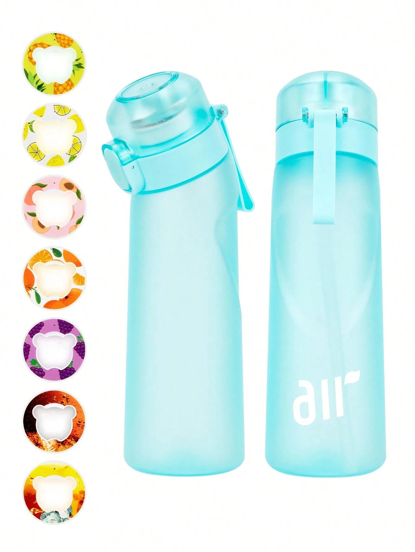 1pc Air Water Bottle With 1pc Random Flavor Pods Portable Transparent With Straw Leak Proof Suitable for Outdoor Sports - Clikcy