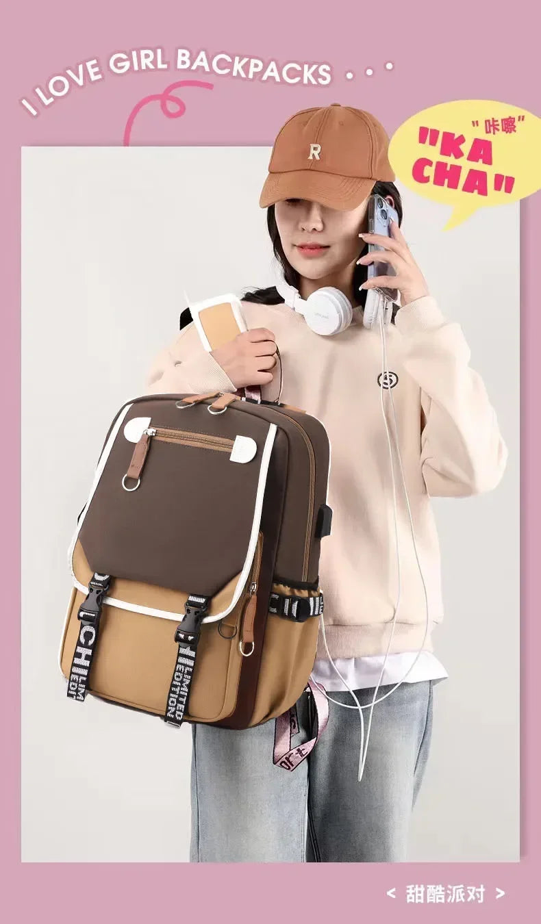 Stylish Kawaii Capybara Computer Backpack College School Casual Daypack Teens Bag Large Capacity Adjustable Strap Schoolbag - Clikcy