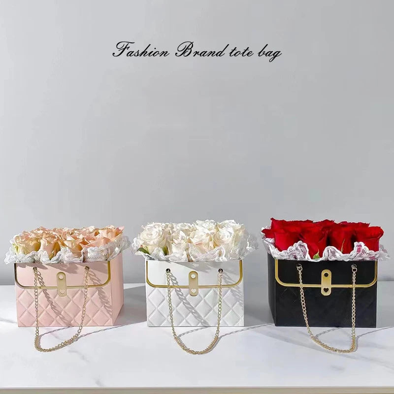 Flower Tote Bag Portable Foldable Long Lasting Universal Present Packing Rose Flower Box Party Gift Box Wedding Valentine'S Day - Clikcy