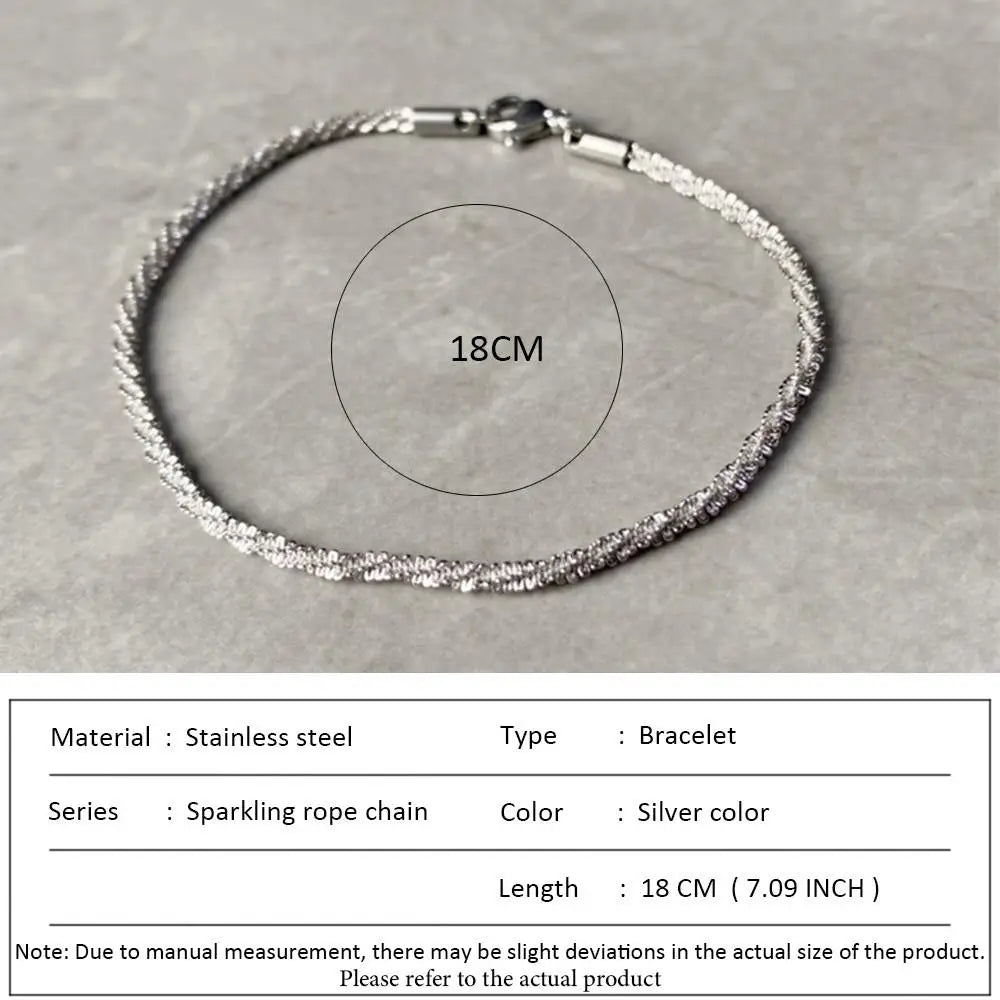 SUNIBI Classic Snake Chain Bracelets for Women Trend  Fashion Stainless Steel Cuban Chain Bracelet Trendy Woman Gifts Jewelry