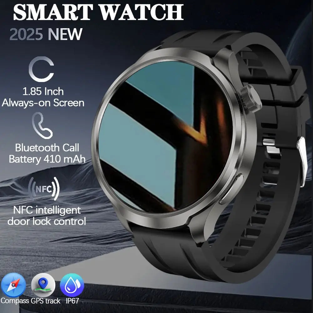 2025 New Smart Watch Men 1.85 Inch Compass 410 mAh Large Battery GPS Motion Track Bluetooth Call Health monitoring Smartwatches - Clikcy