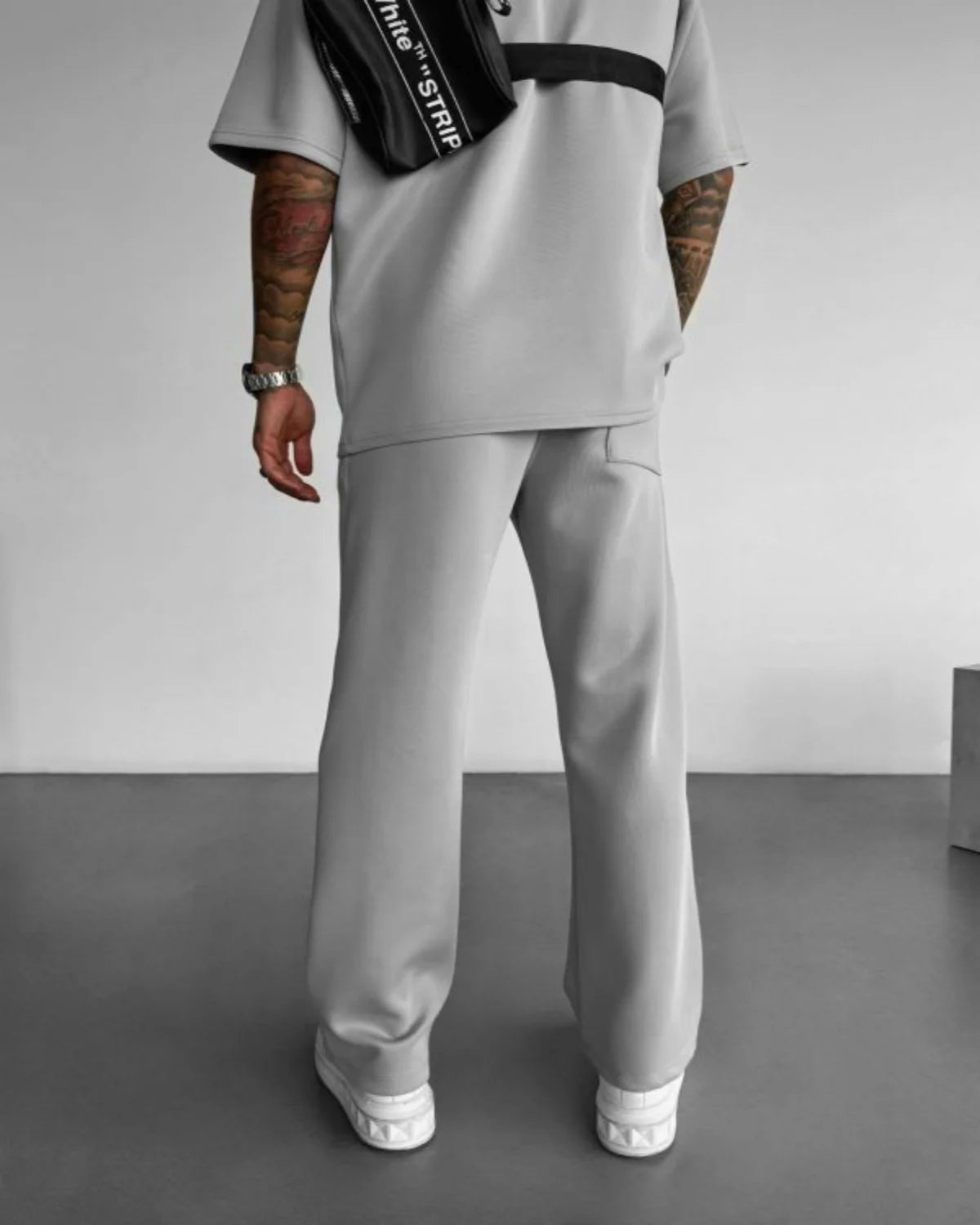 2025 Spring and summer men's new four seasons loose straight tube sports casual pants comfortable suit pants drawstring waistban - Clikcy