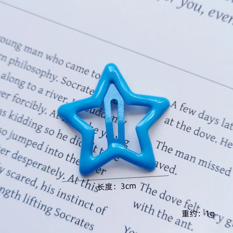 10pcs Colorful Star BB Hair Clips Girls Y2K Cute Star Barrettes Women Simple Metal Snap Clip Headdress Hair Jewelry Accessories - Clikcy