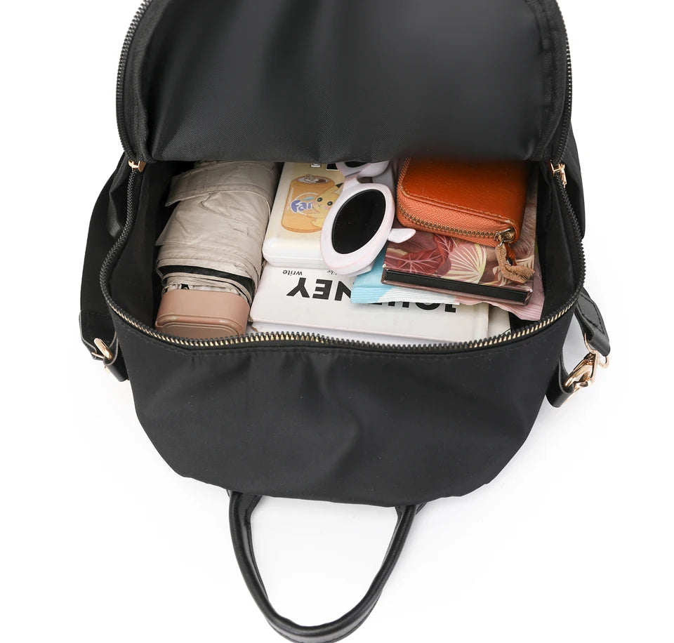 Simple Modern Backpack Women Waterproof Nylon Daypack Large Capacity School Bag Student Lightweight Back Pack Ladies Travel Bags - Clikcy