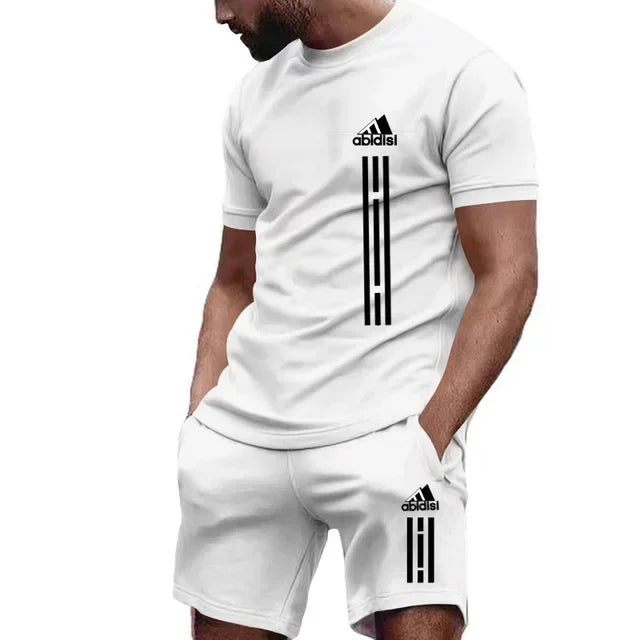 Summer Men's Sets Fashion Tracksuit Men Short Sleeve T Shirts+Sport Shorts Suit Men Casual Men Clothing Mens Joggers Sets M-3XL - Clikcy