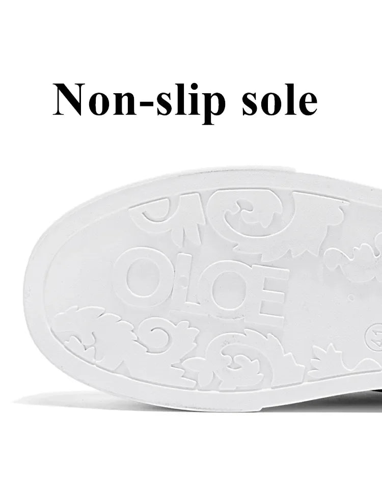 Original Design Leather Sneakers Men Trendy HOOK&LOOP Non-slip Men's Skateboard Shoes Fashion White Casual Sports Shoes For Men - Clikcy