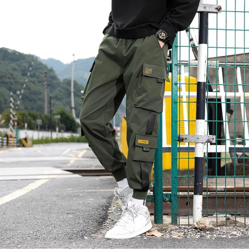 Men's Casual Cargo Pants Spring Summer American Streetwear Loose Plus Size Straight Leg Youth Stylish Modern Utility - Clikcy