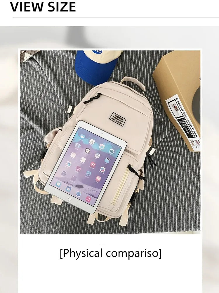 Shoulder bag Men's and Women's Universal Nylon Large Capacity Casual Schoolbag Plug Buckle Computer Backpack Daily Commuting - Clikcy