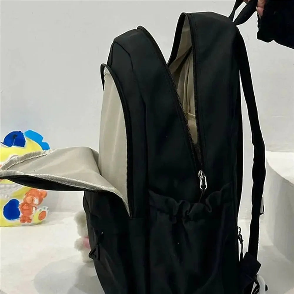 Cute Large Capacity Backpack Shoulder Bag Bookbags Nylon Travel Knapsacks Kawaii Candy Color Student Daily Zipper School Bags - Clikcy