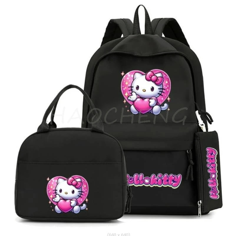 3Pcs/set Cinnamoroll Backpack Teen Girl Student Back To School Schoolbag Lass Anime Lunch Bag Pencil Case Women Leisure Rucksack - Clikcy
