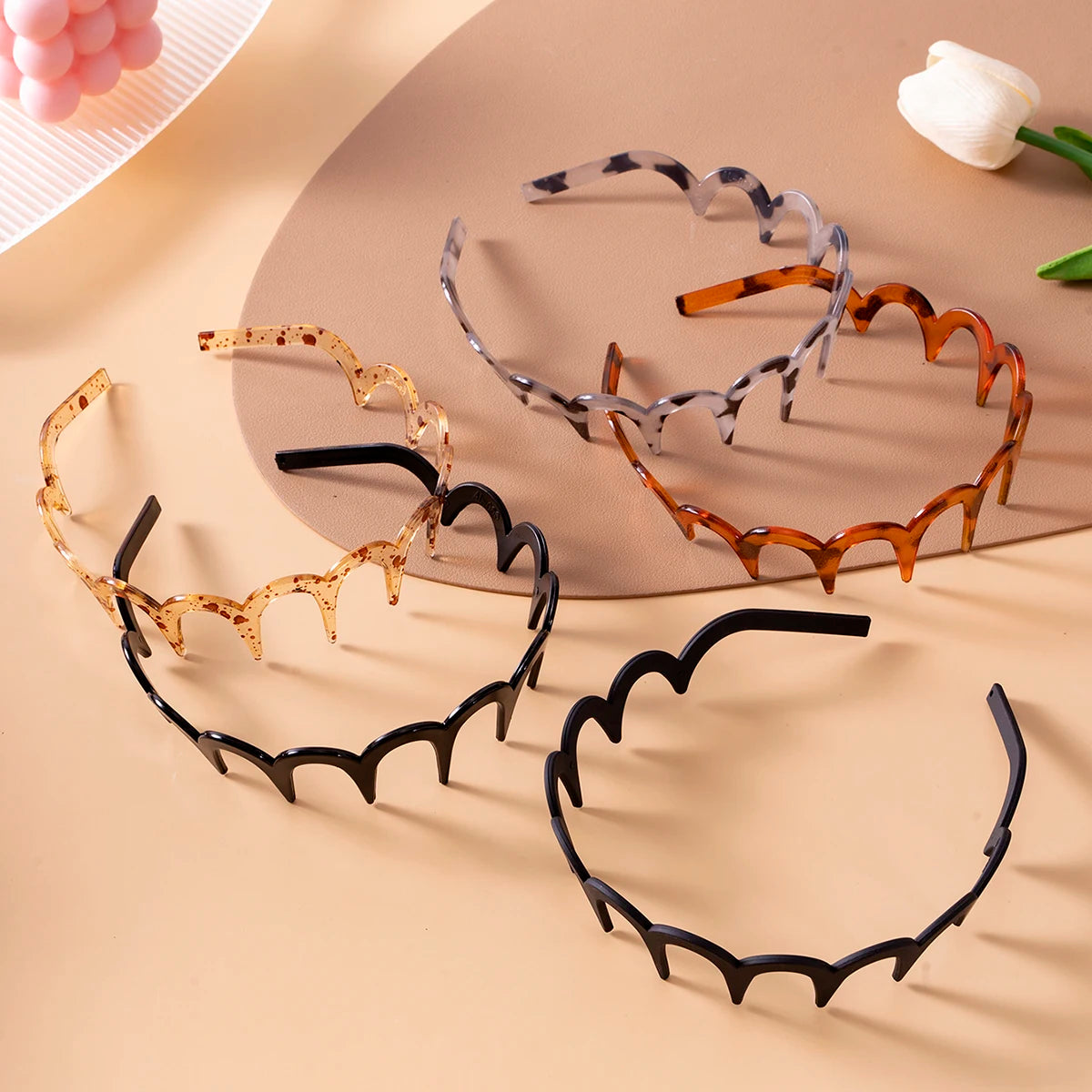 Korean Women Hair Comb Headband Plastic U Shape Hair Hoops Fixed Teeth Non-Slip Fluffy Top Hair Bands Headwear Hair Accessories - Clikcy