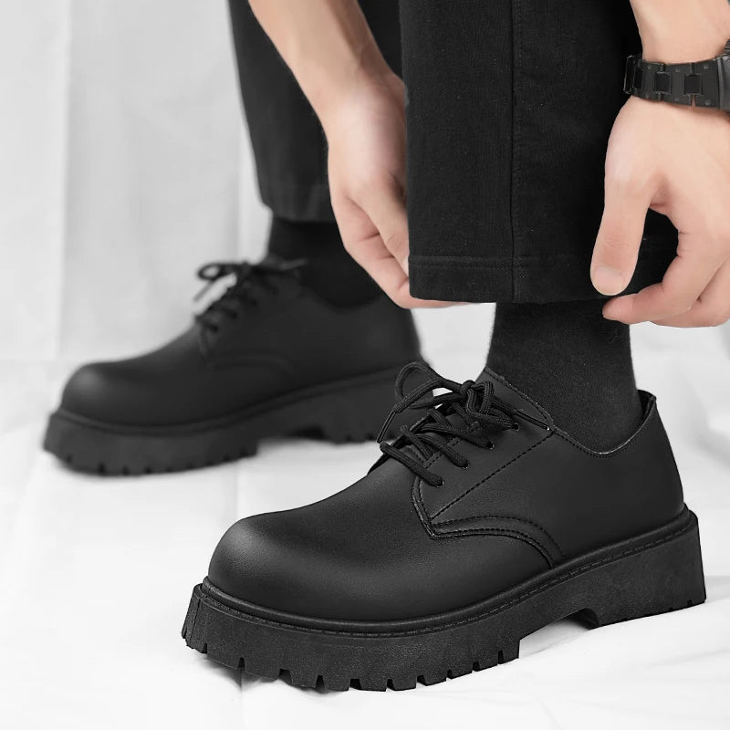 Women Low-top Versatile Autumn British Walking Casual Shoes Men's Leather Shoes Chunck Sole Fashionable Unisex Vulcanized Shoes