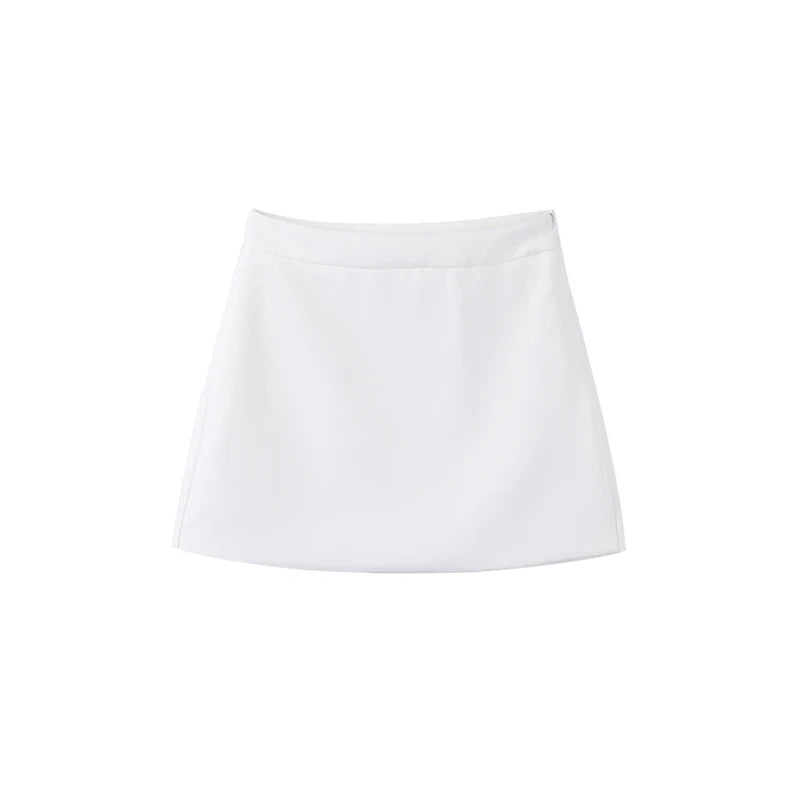 Casual Single Breasted Loose O-neck Blazer Coat Elegant Solid Skirt Set for Women High Waist Skirts Female 2025 Spring Outfit - Clikcy