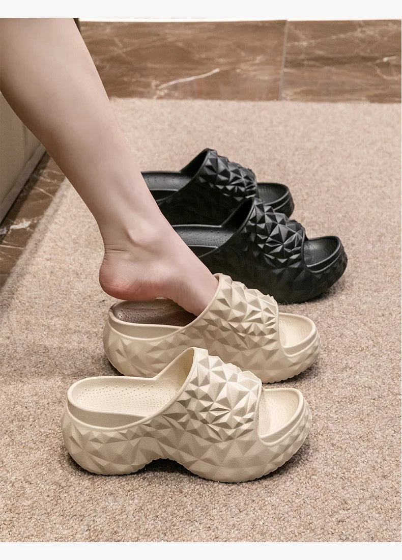 Bebealy New Women Sandals Durian sandals Outdoor Platform Beach Sandals Summer Wear-resistant Nonslip Cloud Slippers Home Slides - Clikcy