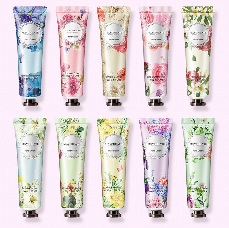 10pcs Fruity Flowery Hand Cream Moisturizing Nourishing Anti Chap Repairing Hands Care Beauty Skincare Hand Creams Sets - Clikcy