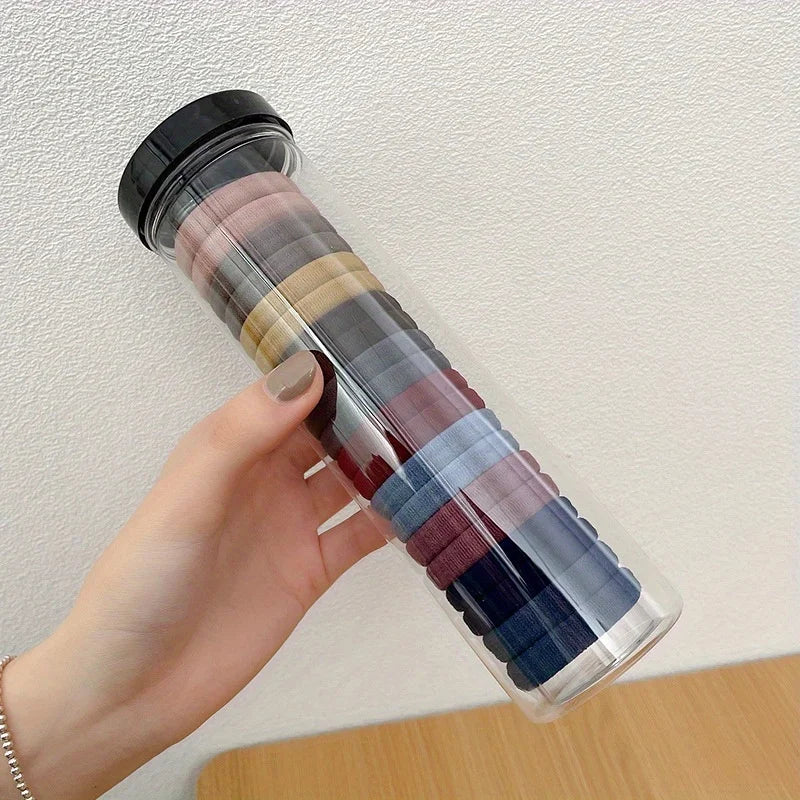 20pcs/can High Elastic Hair Ring French Style Bands Tie Thickened Hair Rope Basic Simple Head Rope For Women Girls Iddal Choice - Clikcy