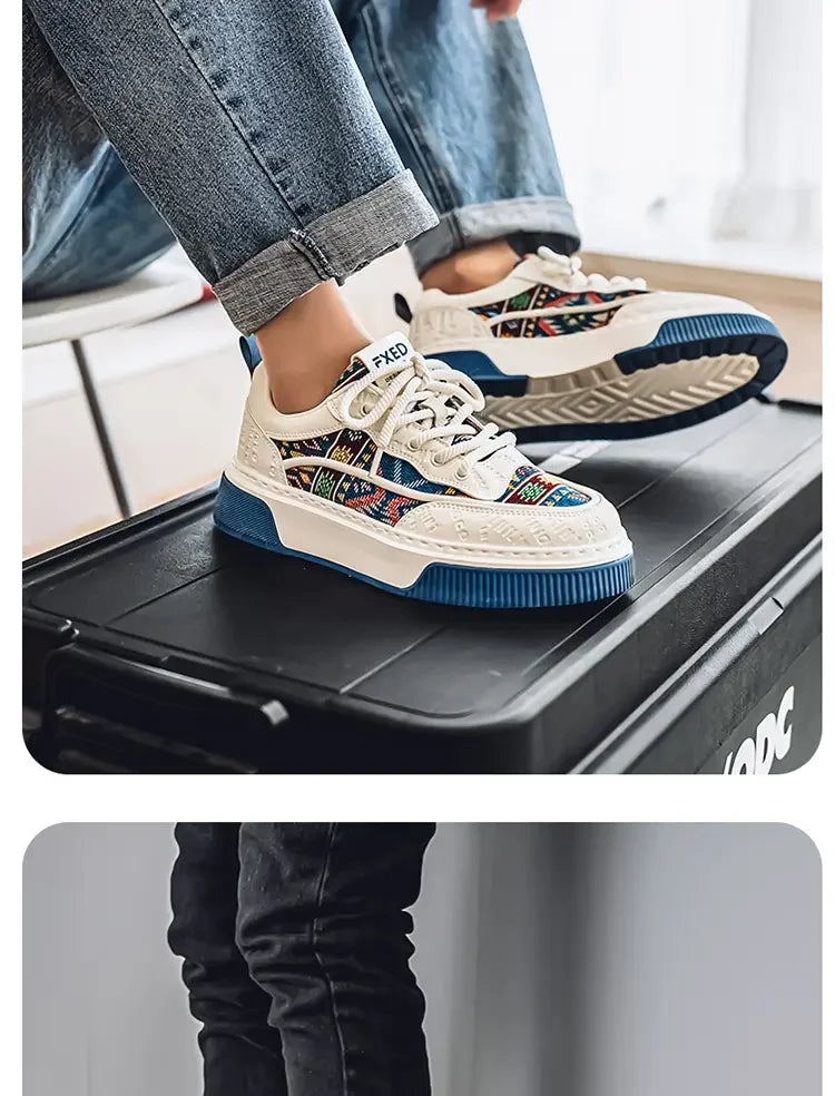 Men's Shoes 2025 New Trend Printed Fashion Shoes All Kinds of High Sense Board Shoes Daily Wear Street Casual Shoes - Clikcy