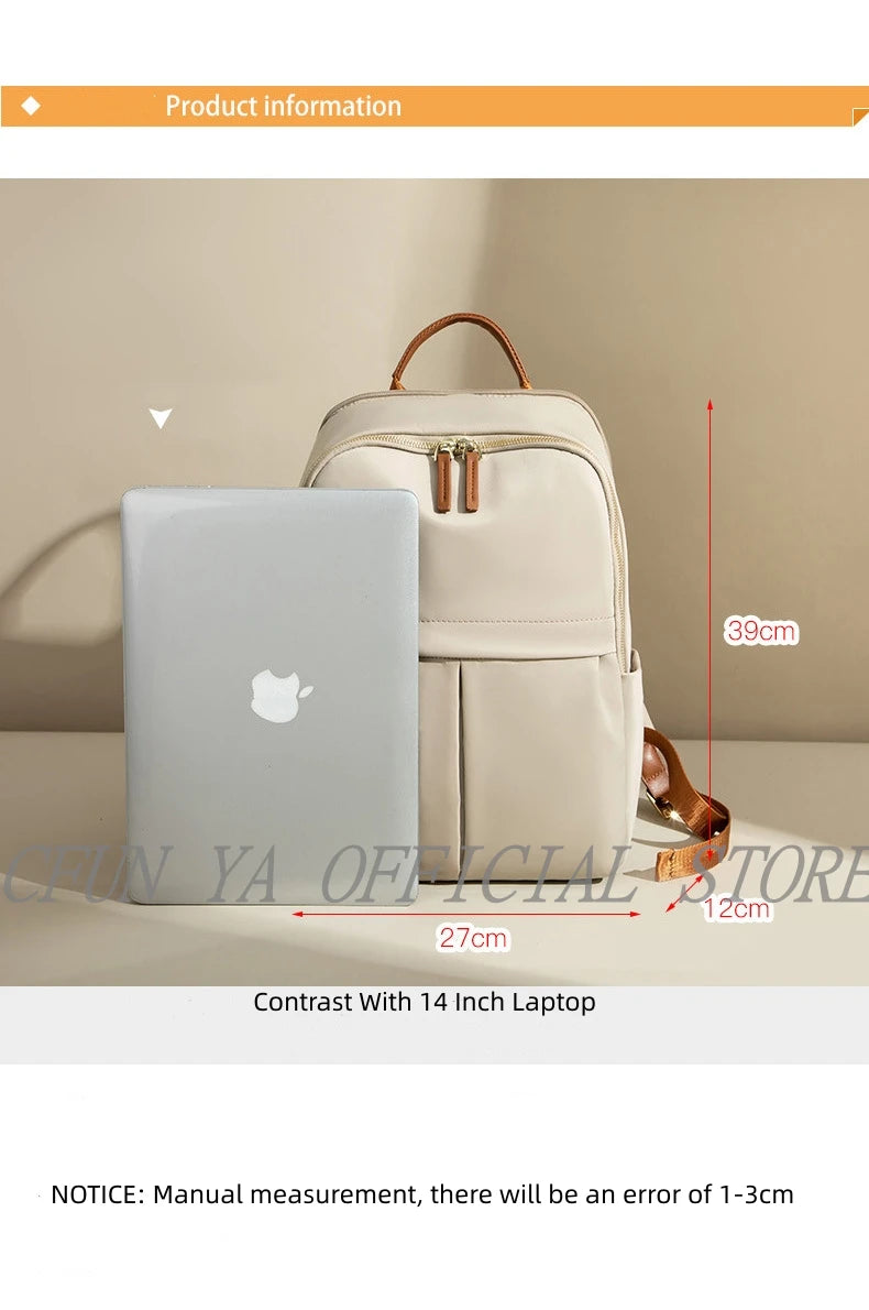 CFUN YA Luxury  2024 Summer Trend Women Backpack 14 Inch Laptop Bag Pack Travel Student Schoolbag Teen Girls Bookbag рюкзак женс - Clikcy