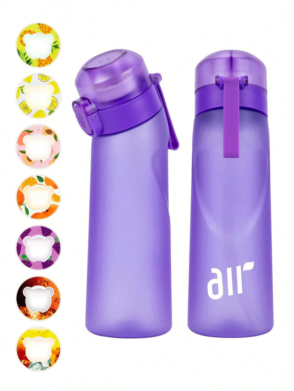 1pc Air Water Bottle With 1pc Random Flavor Pods Portable Transparent With Straw Leak Proof Suitable for Outdoor Sports - Clikcy