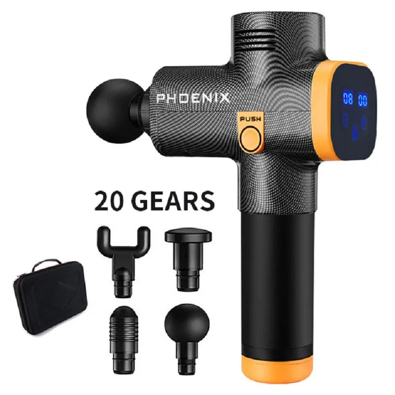 Phoenix A2 Massage Gun Muscle Relaxation Deep Tissue Massager Dynamic Vibrator Back Portable Handheld Display Fascia Gun Massage - Clikcy