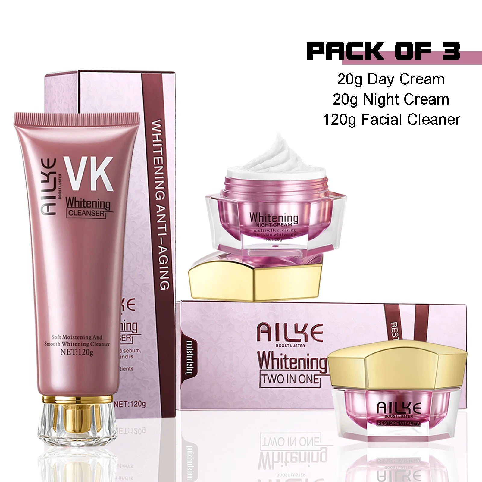 AILKE Face Cream With Hyaluronic Acid, Whitening Moisturizing Lifting Anti-aging, Women Sleeping Dry Korean Bleaching Skin Care - Clikcy