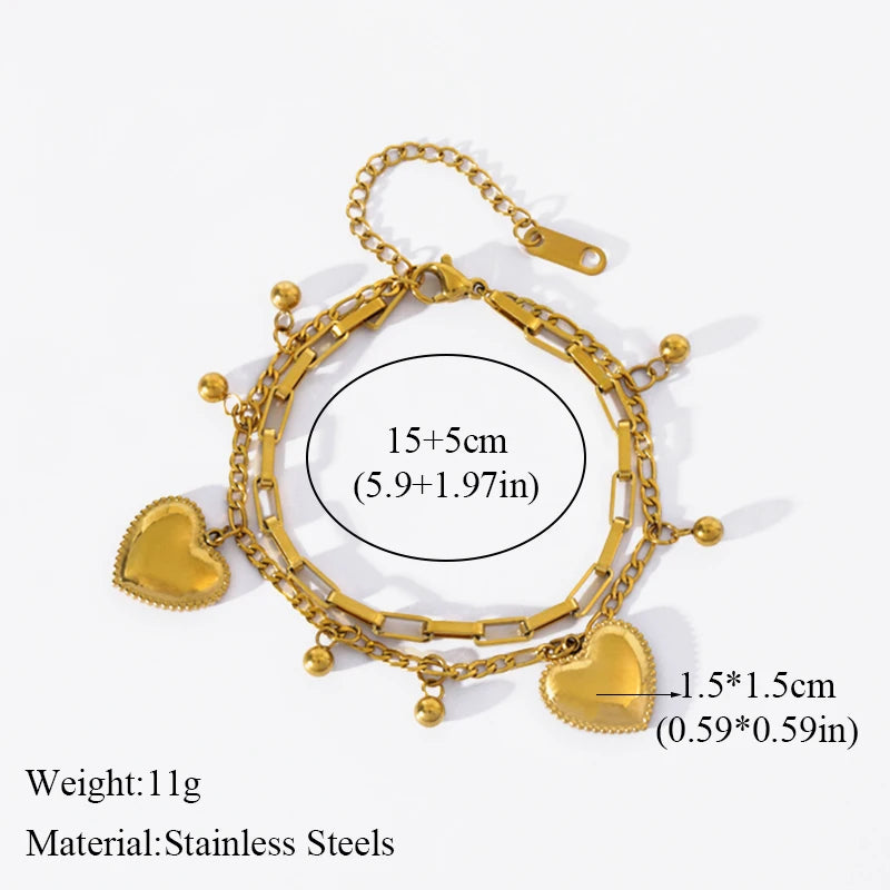 EILIECK 316L Stainless Steel Gold Color Starfish Shells Charm Bracelet For Women New Trendy Wrist Chain Jewelry Holiday Gifts - Clikcy