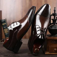 Men Formal Leather Shoes Lace Up Oxford Casual Business Black Leather Shoes Men Wedding Party Office Work Shoes