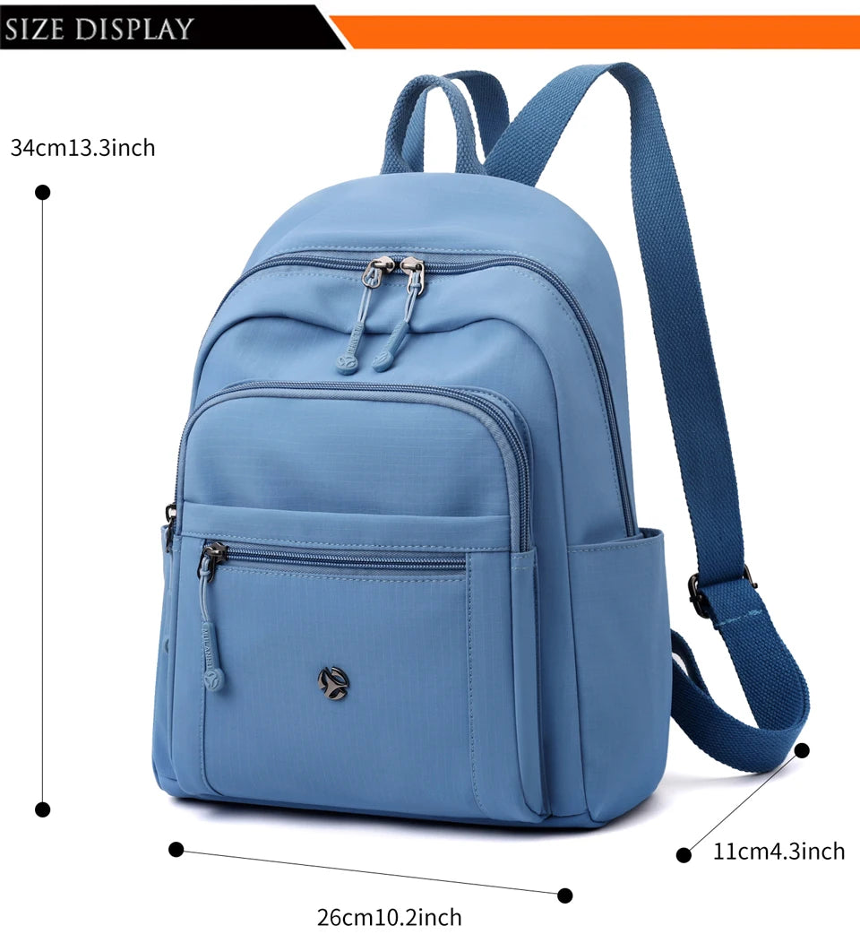 Waterproof Nylon Back Pack Women Multi Pockets Backpacks for Student Daypack Big School Bag Ladies Large Capacity Travel Bag - Clikcy