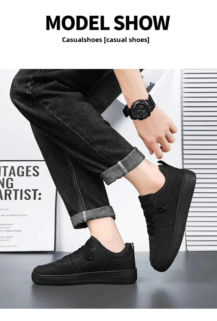 Men's Breathable Spring Summer Casual Shoes Student Fashion All-Match Lightweight Sporty Board Shoes Comfortable Rubber Sole