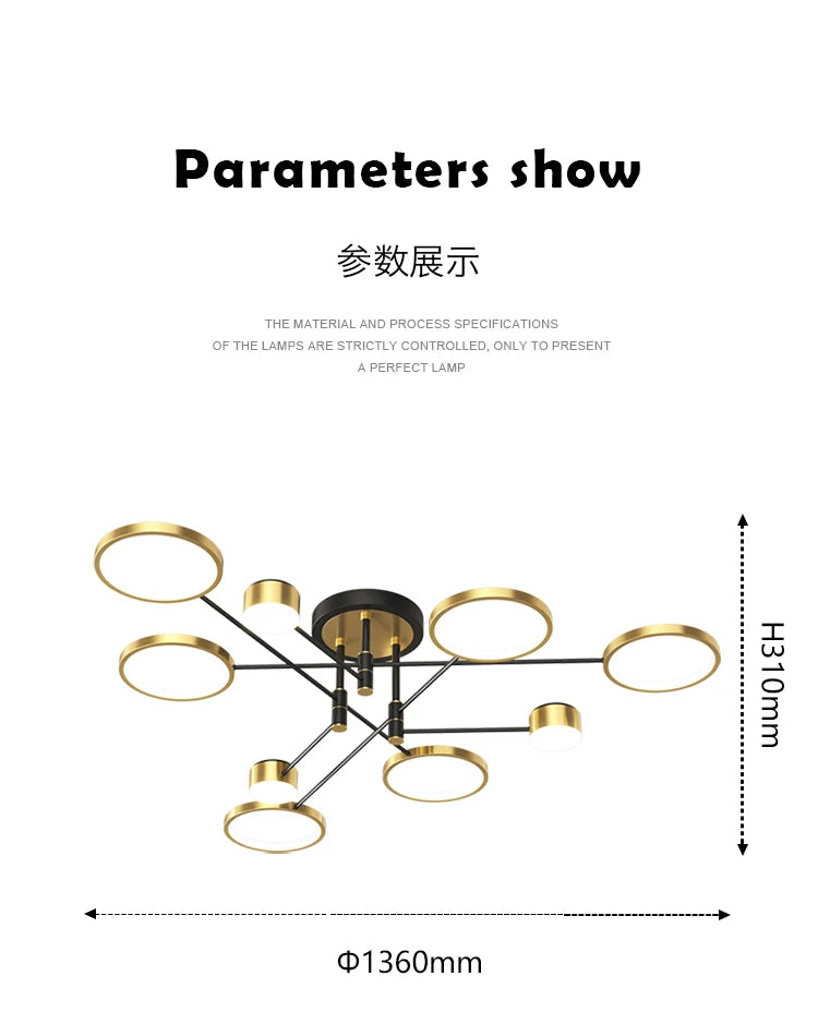 2025 New Chandeliers Romantic Starry Modern Ceiling Light Fixture 6 Lights White Creative Home Stepless Dimmable  Ceiling Lamp - Clikcy