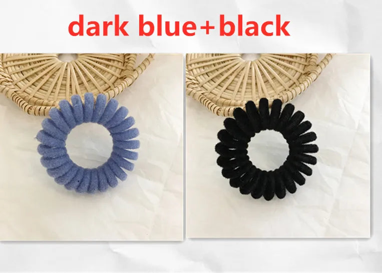 Elastic Knit Telephone Wire Hair Bands Girl Woman Hair Accessories Rubber Band Headwear Hair Rope Spiral Shape Hair Ties - Clikcy