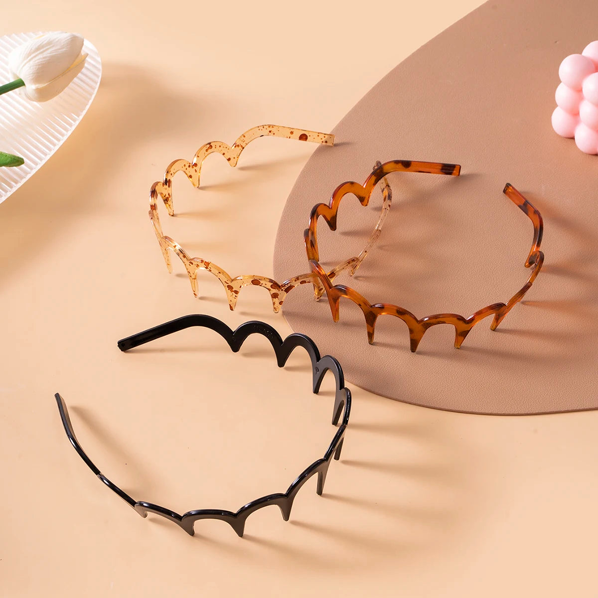Korean Women Hair Comb Headband Plastic U Shape Hair Hoops Fixed Teeth Non-Slip Fluffy Top Hair Bands Headwear Hair Accessories - Clikcy