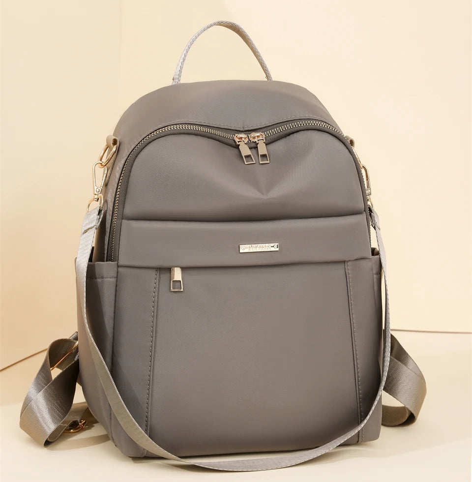 Simple Modern Backpack Women Waterproof Nylon Daypack Large Capacity School Bag Student Lightweight Back Pack Ladies Travel Bags - Clikcy