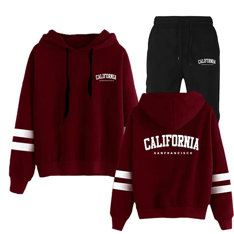 Hoodies Fashion Women's Tracksuit Stripe Quality Outdoors Sport Suit Jogging Casual Printing Daily Hot Sale Sweatshirt Pullovers - Clikcy