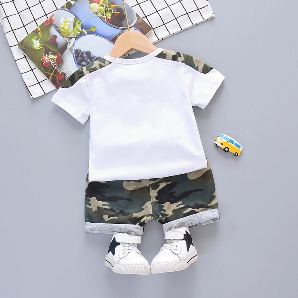 Summer Children Clothes Baby Girls Clothes Sets T-shirt Tops+Short Pants 2Pcs/Suit Toddler Boy Clothes Suit Infant Clothing Sets - Clikcy