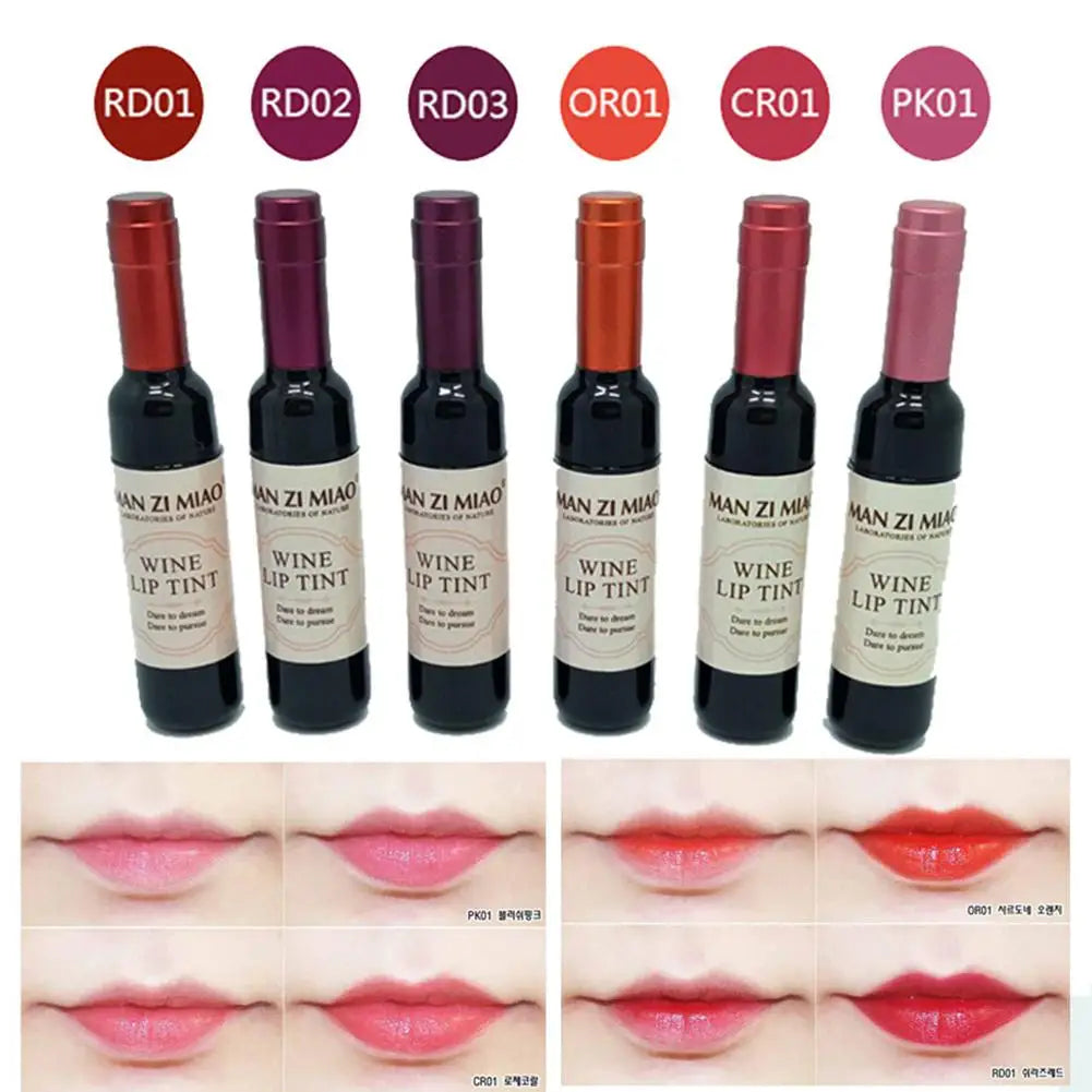 2023 Lipstick Lipgloss Waterproof Long Lasting Lovely Tint Wine Bottle Shape Lip For Women Makeup Gloss Red Sexy Cosmetic - Clikcy