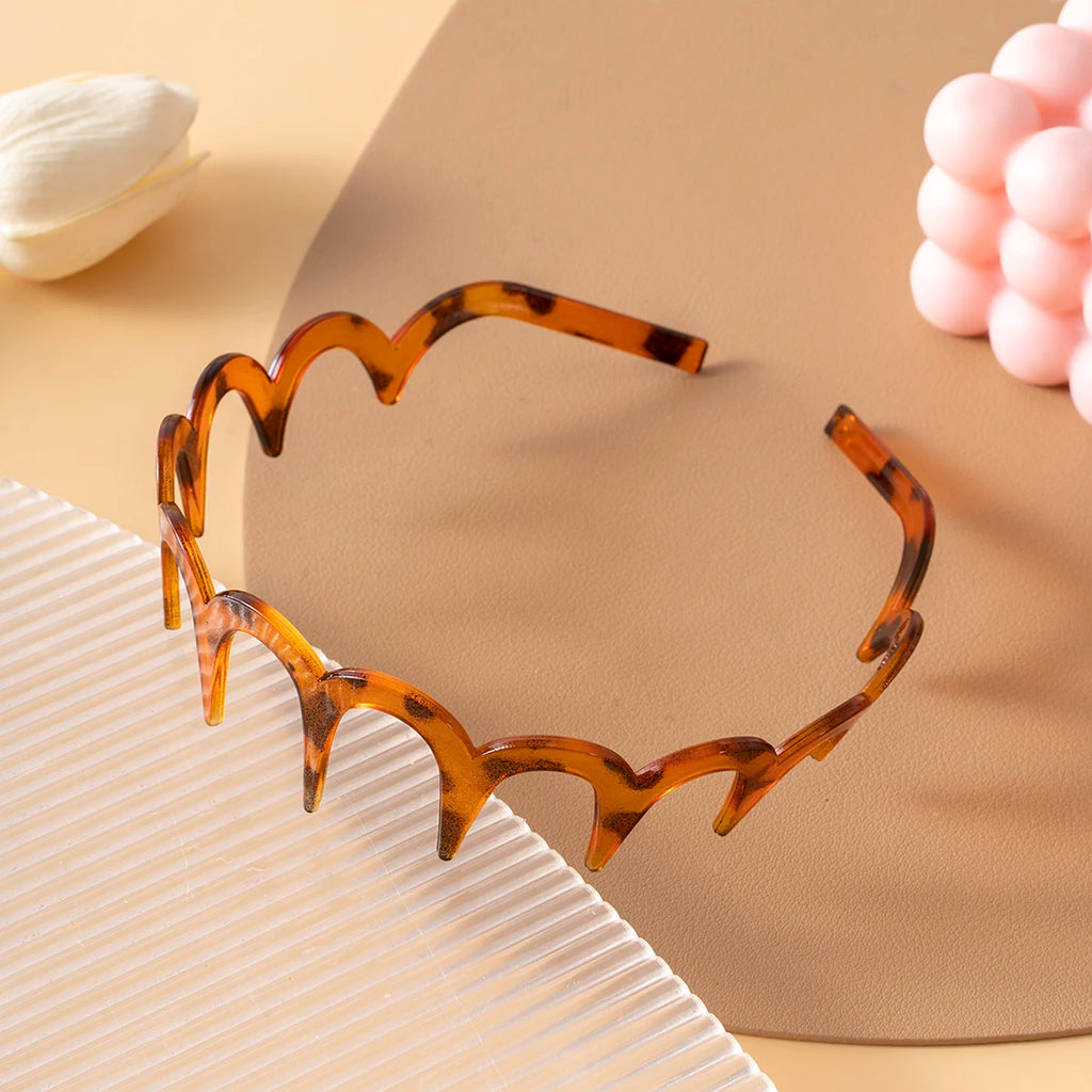 Korean Women Hair Comb Headband Plastic U Shape Hair Hoops Fixed Teeth Non-Slip Fluffy Top Hair Bands Headwear Hair Accessories - Clikcy