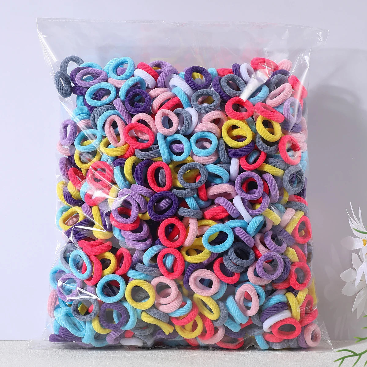 100PCS Colorful Basic Nylon Ealstic Hair Ties for Girls Children Ponytail Hold Scrunchie Rubber Band Kids Basic Hair Accessories - Clikcy