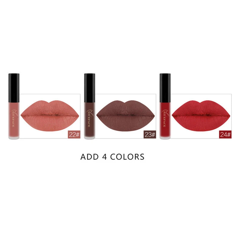 NICEFACE 29 Colors Liquid Lipstick Makeup Waterproof Matte Red Lip Gloss Long Lasting Nude Lip Tint Makeup Pigment Cosmetics - Clikcy