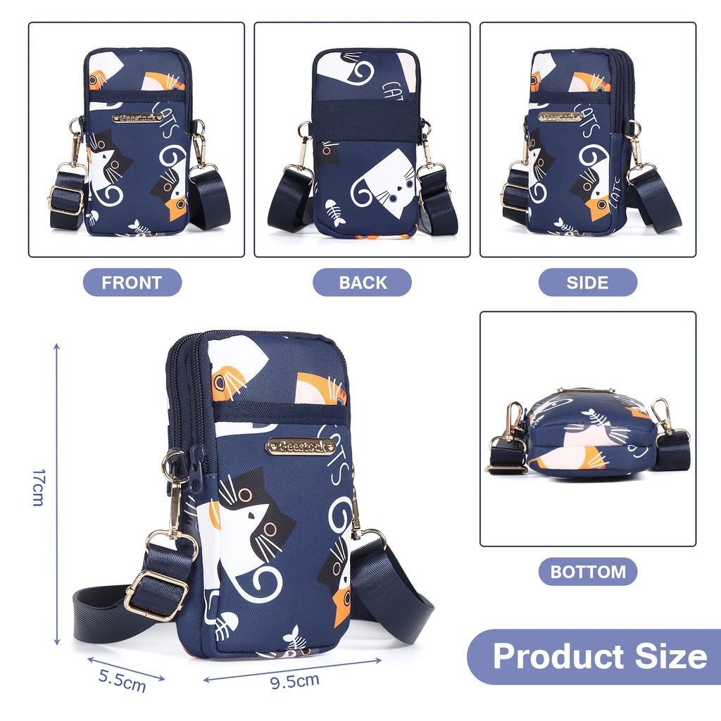 Buylor Nylon Mobile Phone Crossbody Bag for Women Waterproof Sport Wrist Bag Prints Fashion Women's Shoulder Bag Luxury Handbags - Clikcy