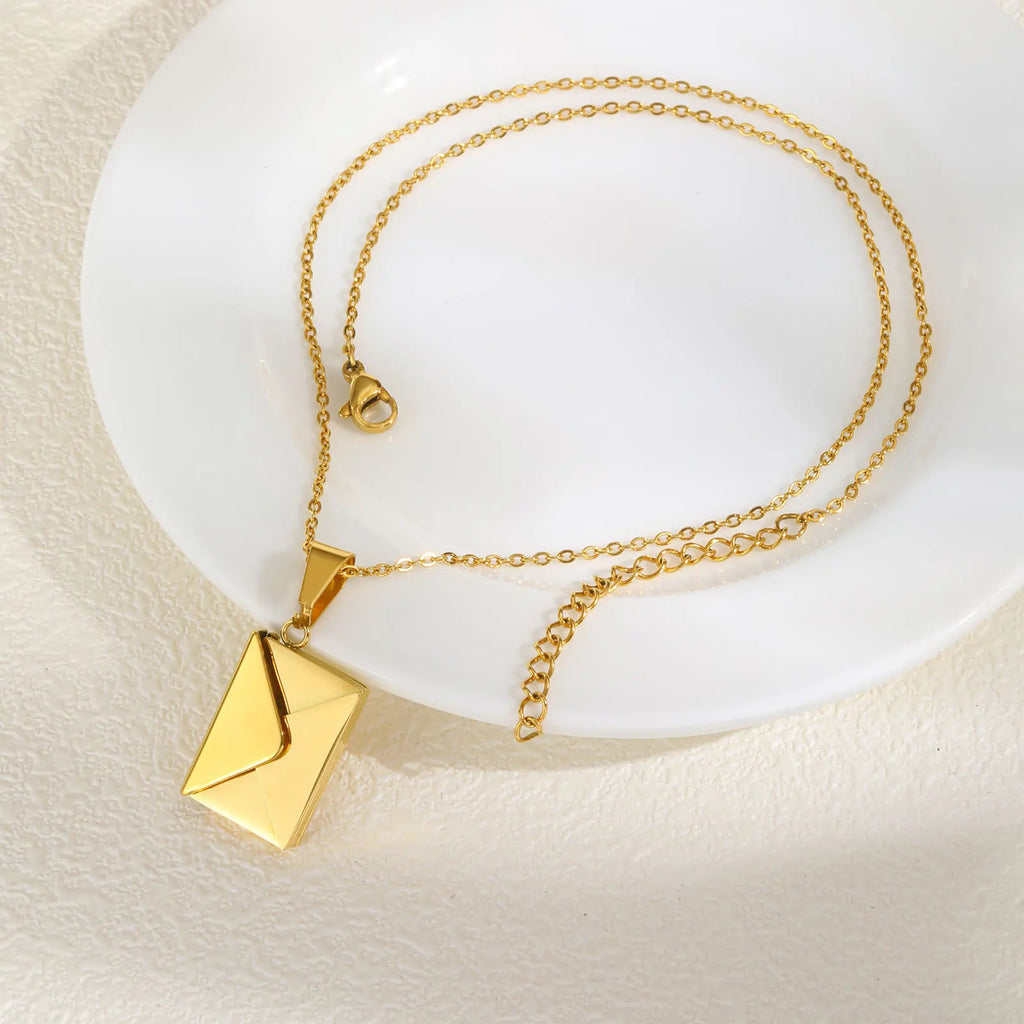 Personalized Photo Locket Necklace Envelope Love Letter Shape Pendant for Women, Customized Picture Pendant Gifts - Clikcy