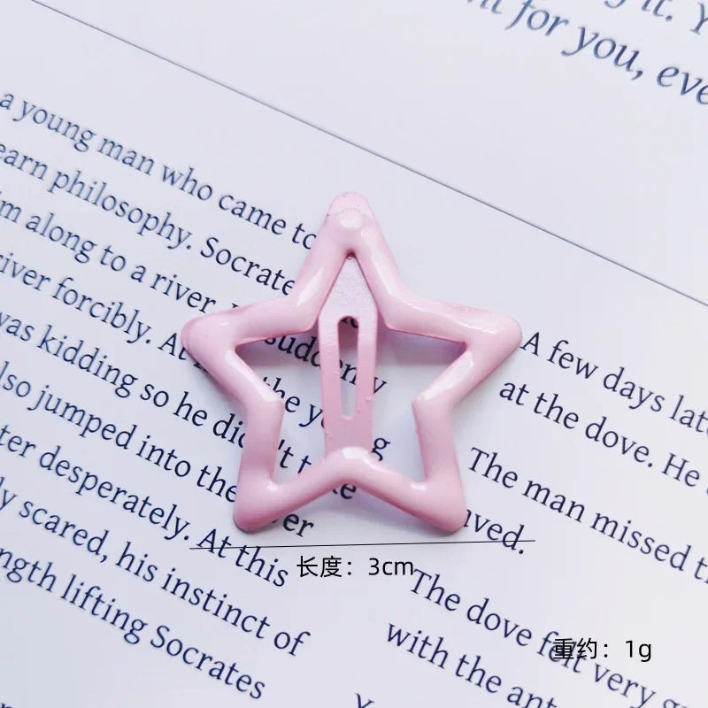 10pcs Colorful Star BB Hair Clips Girls Y2K Cute Star Barrettes Women Simple Metal Snap Clip Headdress Hair Jewelry Accessories - Clikcy