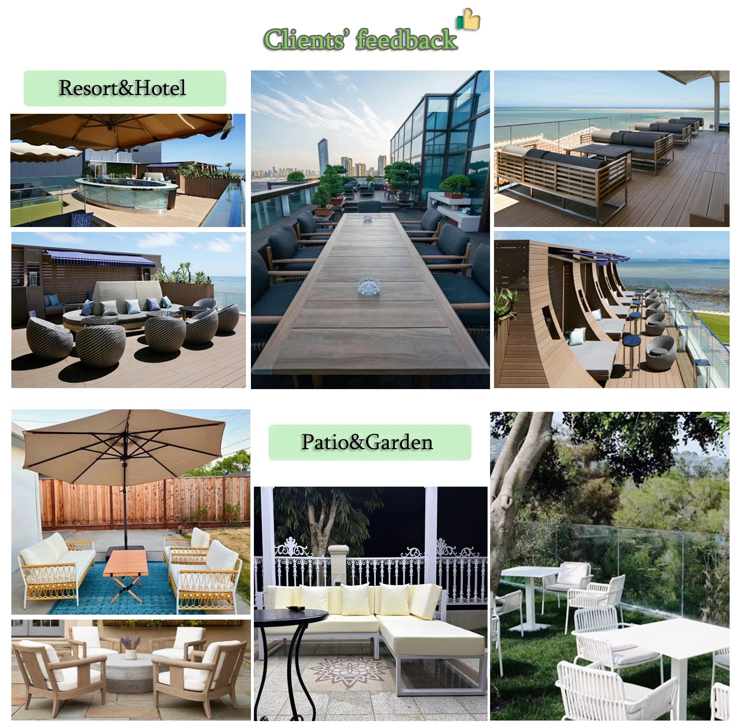 Resort hotel summer relaxing curved sectional wicker rattan garden furniture outdoor sofa set - Clikcy